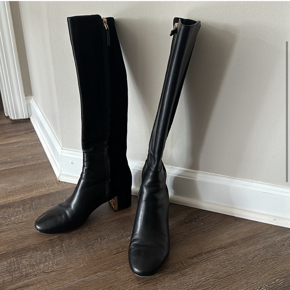 Tory Burch Suede & Leather Knee High Boots - Picture 2 of 5